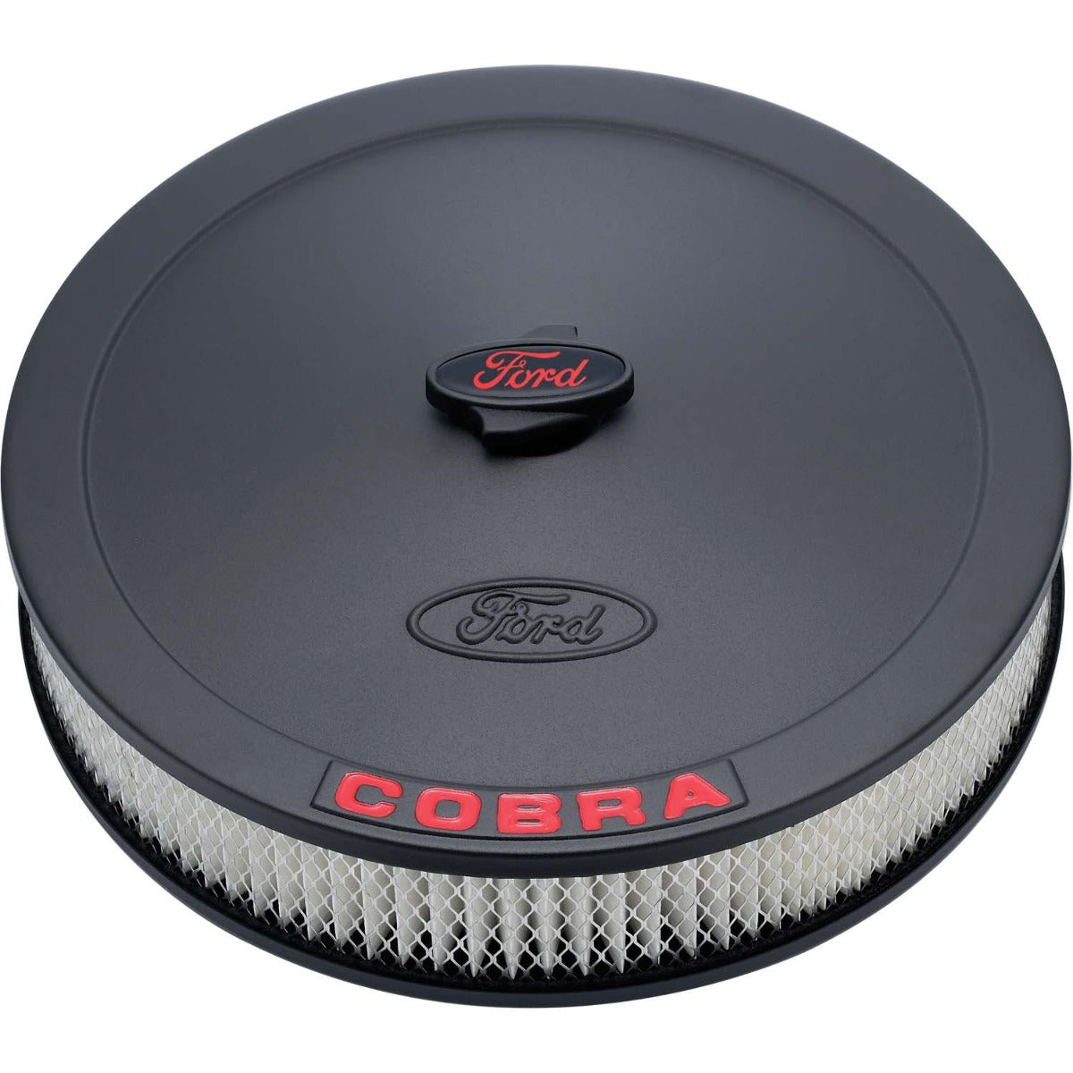 PROFORM 302-372 Air Cleaner Kit; Black; Embossed Cobra Logo; 13 In. Diameter; With Center Nut