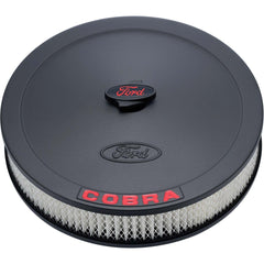 PROFORM 302-372 Air Cleaner Kit; Black; Embossed Cobra Logo; 13 In. Diameter; With Center Nut