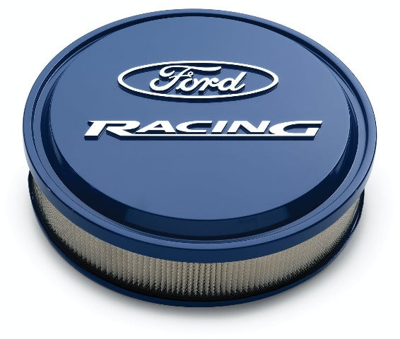 PROFORM 302-381 Slant-Edge Aluminum Air Cleaner Kit, Ford Blue, Raised/Milled Emblems, 13