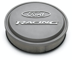 PROFORM 302-382 Slant-Edge Aluminum Air Cleaner Kit, Gray Crinkle, Raised/Milled Emblems, 13
