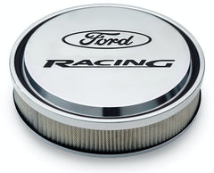 PROFORM 302-383 Slant-Edge Aluminum Air Cleaner Kit, Polished, Recessed Painted Emblems, 13