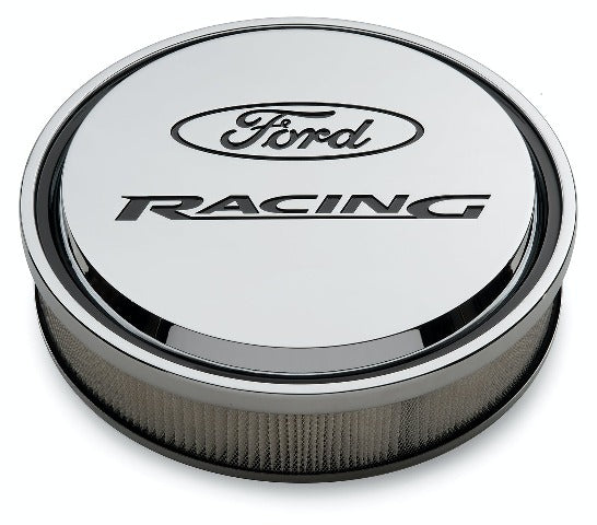 PROFORM 302-384 Slant-Edge Aluminum Air Cleaner Kit, Chrome, Recessed Painted Emblems, 13