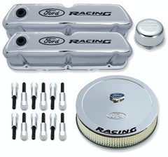 PROFORM 302-510 Engine Dress-Up Kit Chrome w/Black Ford Racing Logo Fits SB Ford Engines