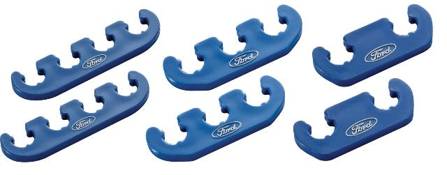 PROFORM 302-637 Spark Plug Wire Dividers; Universal 2-3-4 Wire; w/ Ford Oval Logo; Blue