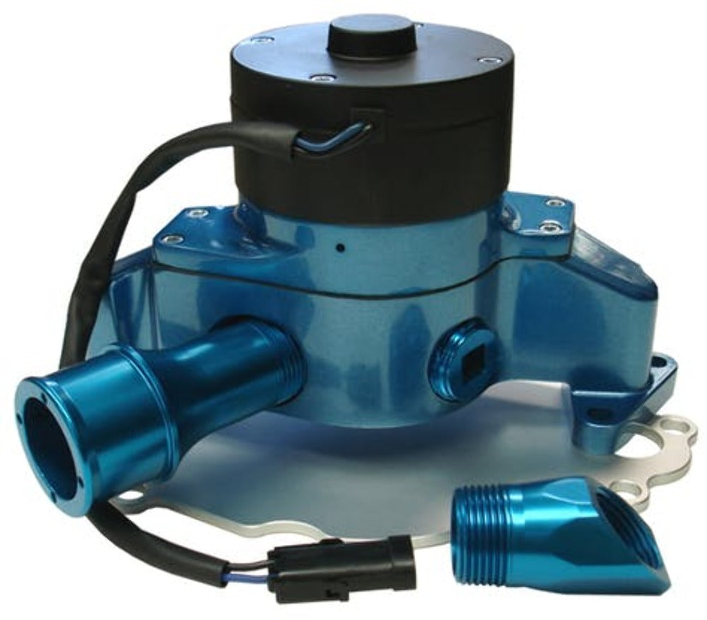 PROFORM 68220B Electric Engine Water Pump; Aluminum; Blue Powder Coat; Fits SB Ford Engines