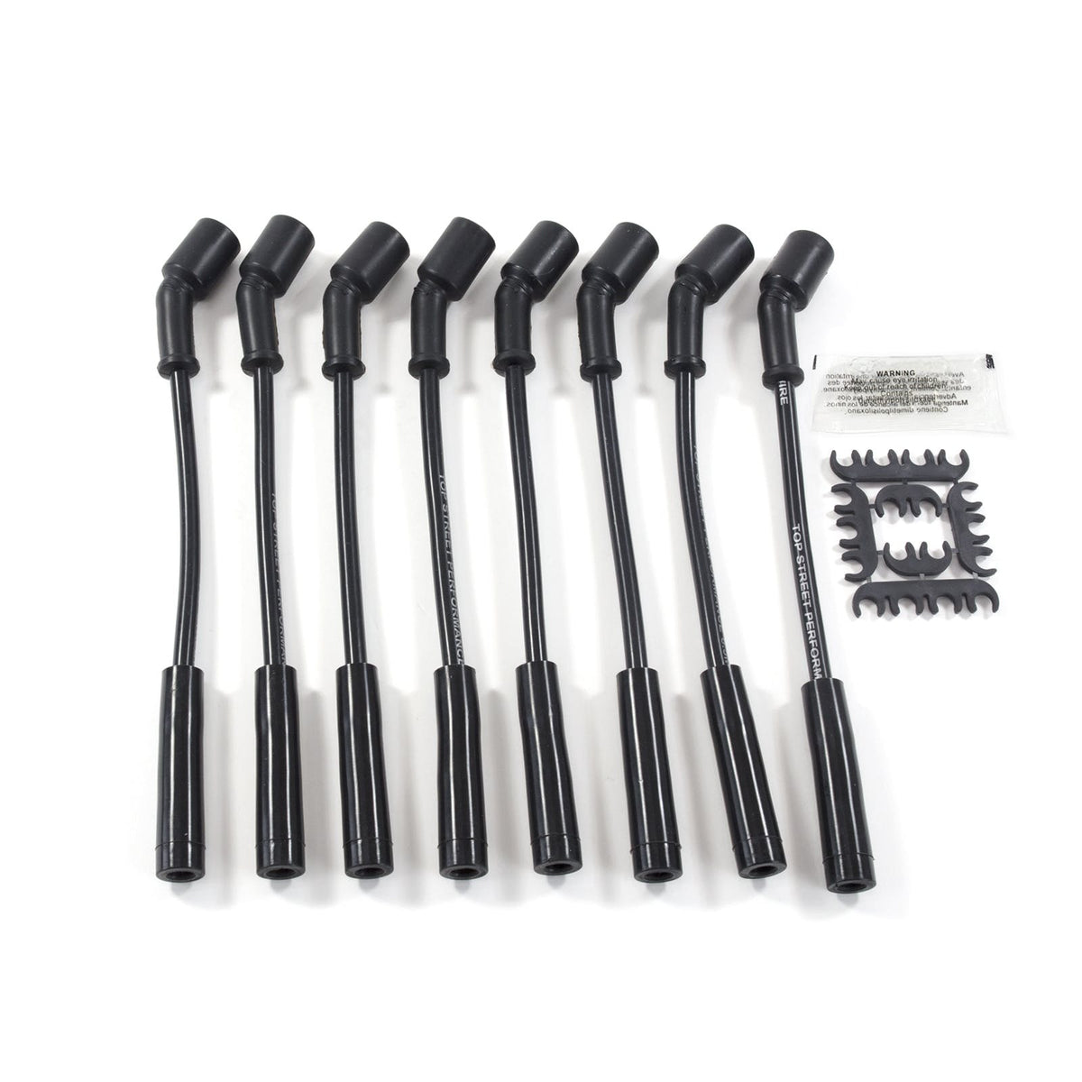 Top Street Performance 81026 8.5mm LS Spark Plug Wire Set with 180? Plug Boots, 9-3/4 inch Length, Black