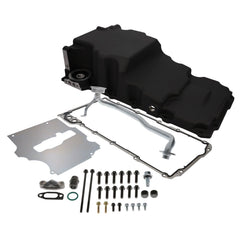 Top Street Performance 81075BK LSX Low Profile Retro Fit Oil Pan with 1/2 NPT Port, Black