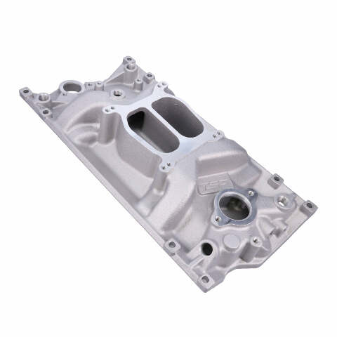 Top Street Performance 82007 Aluminum Intake Manifold - 1996+ Chevy SB Vortec, V8, Dual Plane, Satin