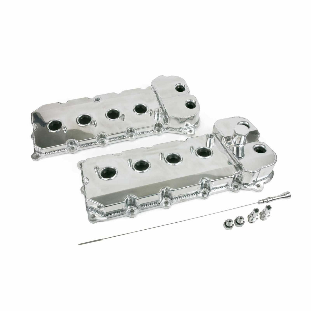 Top Street Performance 84052P Ford Coyote 5.0L Fabricated Aluminum Valve Covers, Polished