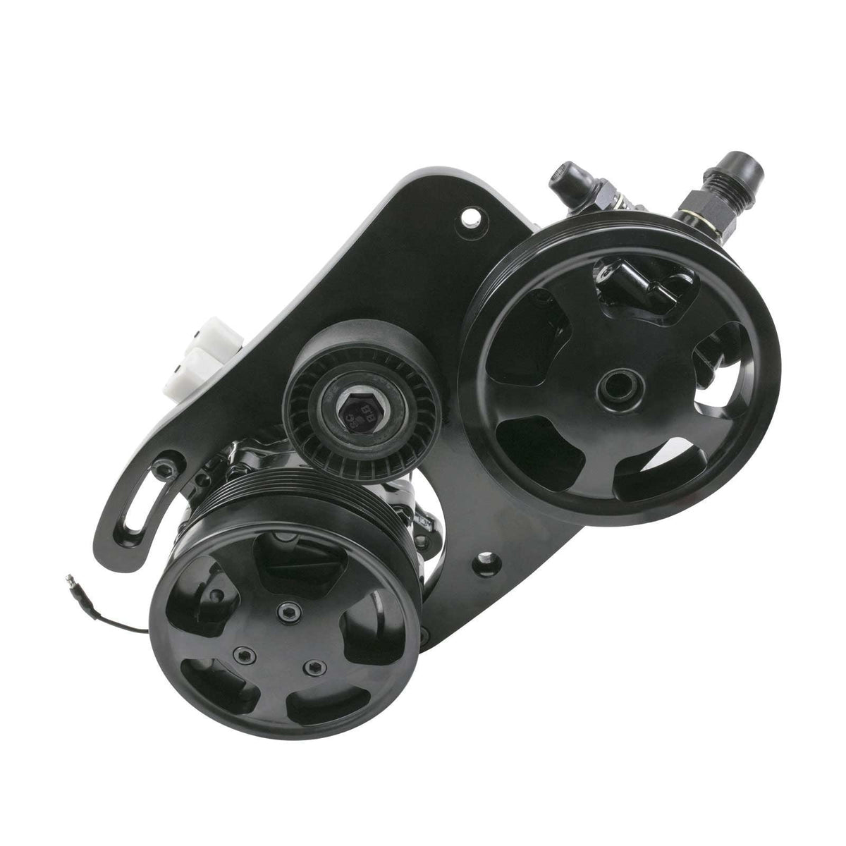 Top Street Performance 84053BK-KT Aluminum Hydraulic Power Steering Kit Black