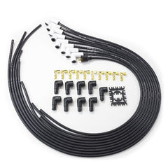Top Street Performance 85090CE 8.5mm Universal Spark Plug Wire Set with 90? Ceramic Plug Boots, Black Wire
