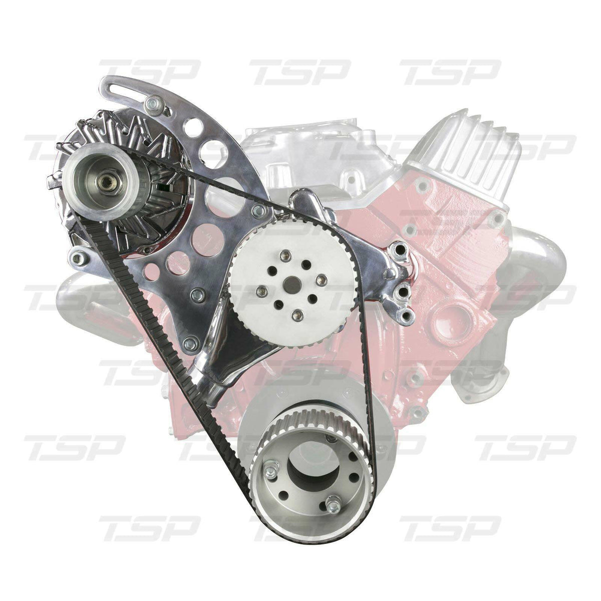 Top Street Performance DS35001 SBC Gilmer Belt Front Drive System - Long Water Pump, High Mount Alternator