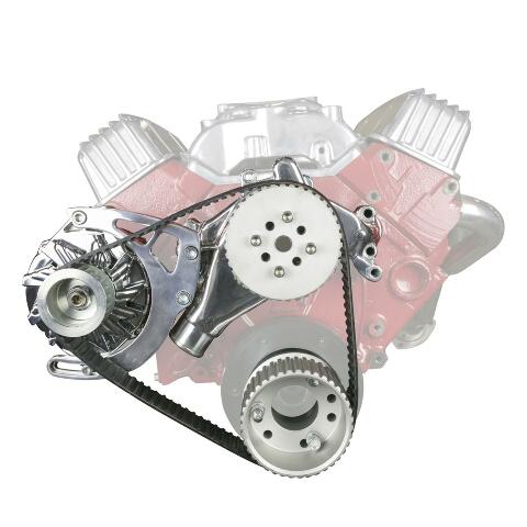 Top Street Performance DS35002 SBC Gilmer Belt Front Drive System - Long Water Pump, Mid Mount Alternator