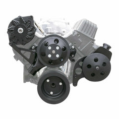 Top Street Performance DS35014BKX SBC Serpentine Front Drive System with Integral Power Steering Pump Reservoir