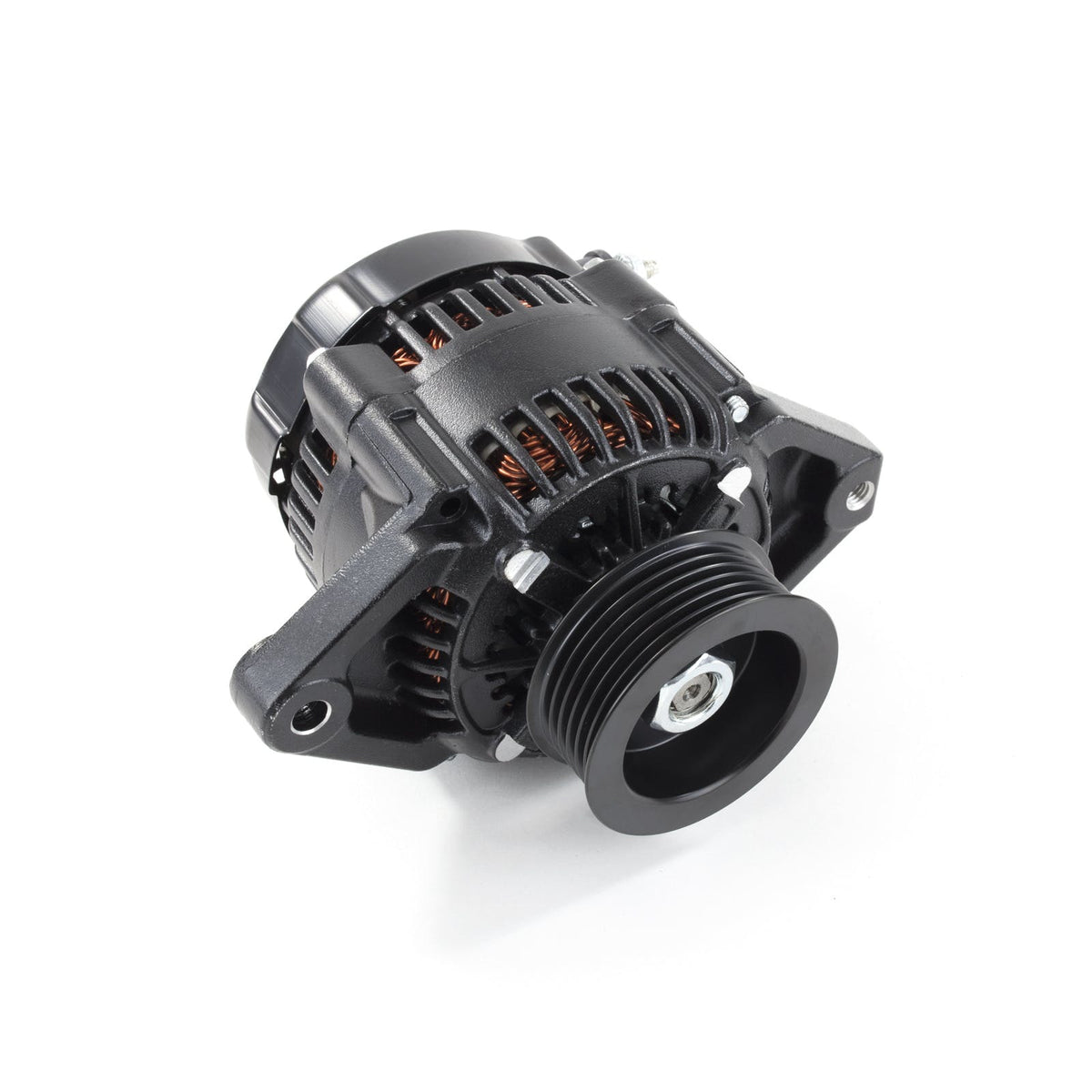 Top Street Performance ES1015BK Alternator - GM Mini Denso Style, Street Rod Race, 90 AMP, Serpentine Belt