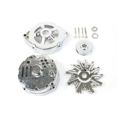 Top Street Performance ES1091C Alternator Dress Up Kit: Housing, V-Belt Pulley, Fan Blade, Chrome