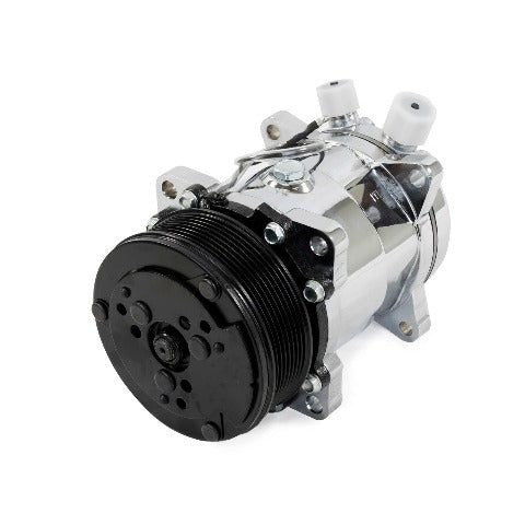 Top Street Performance HC5002C A/C Compressor, Serpentine, Sanden 508 Style, Chrome