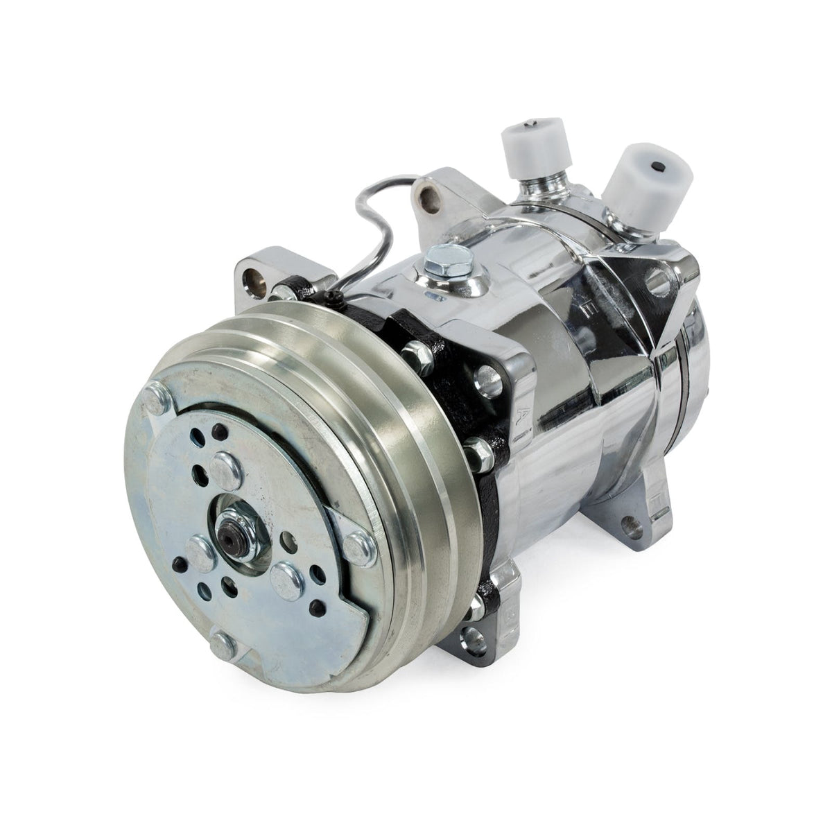 Top Street Performance HC5003C A/C Compressor, V-Belt, Sanden 508 Style, Chrome