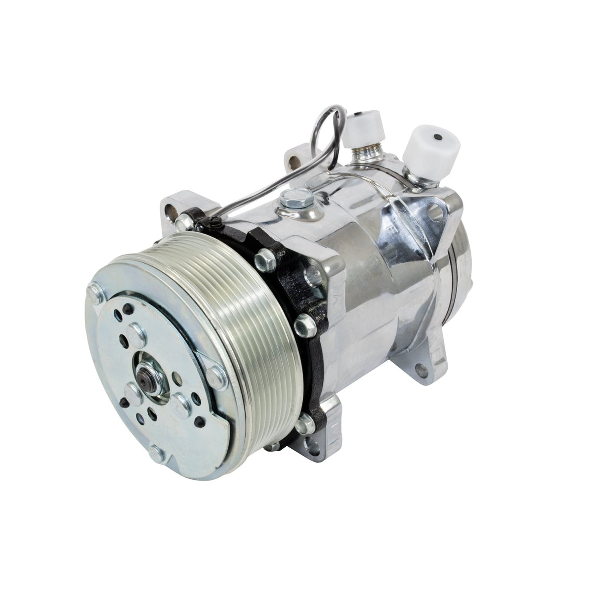 Top Street Performance HC5004C A/C Compressor, Serpentine, Sanden 508 Style, Chrome