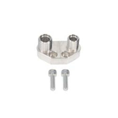 Top Street Performance HC5100CA Sanden SD-7 Style A/C Compressor Manifold, Vertical, Clear Anodized