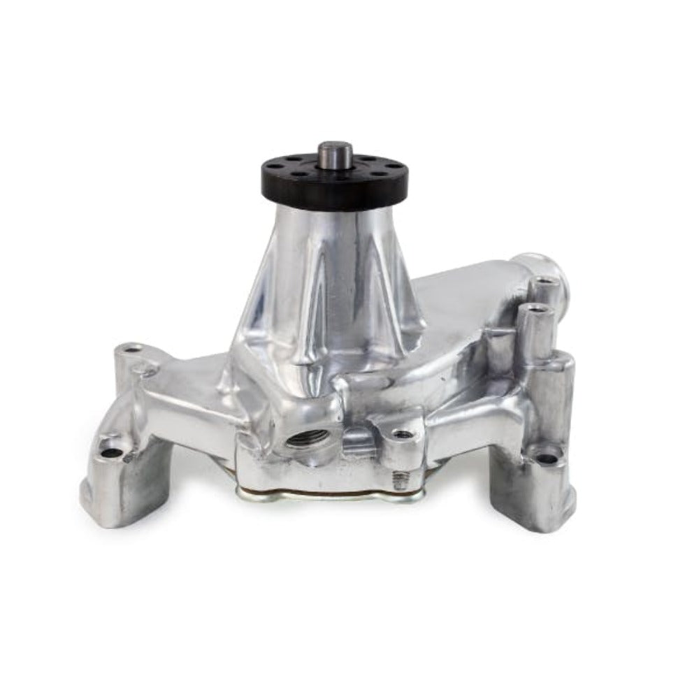 Top Street Performance HC8014P Aluminum Mechanical Water Pump Long Nose, Reverse Rotation, Polished