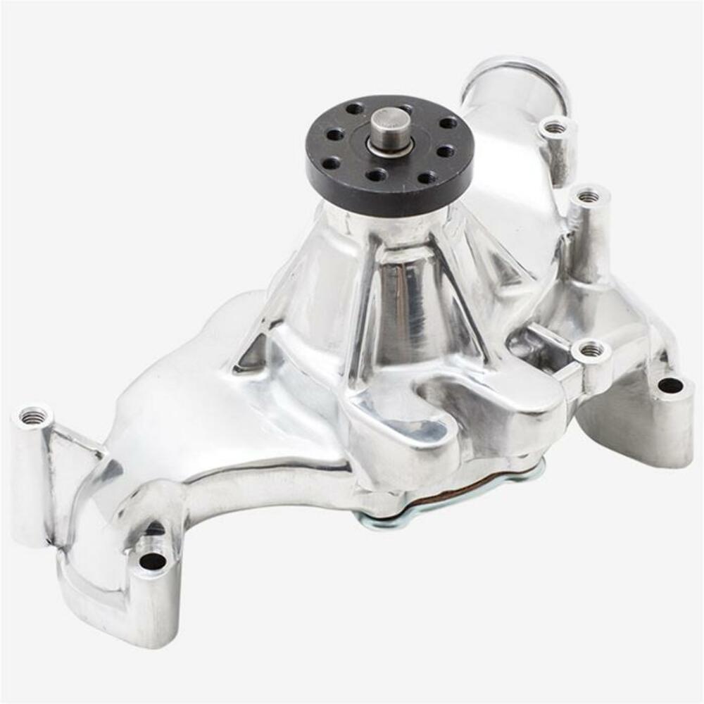 Top Street Performance HC8023BK Aluminum Mechanical Water Pump Short, Reverse Rotation, Black