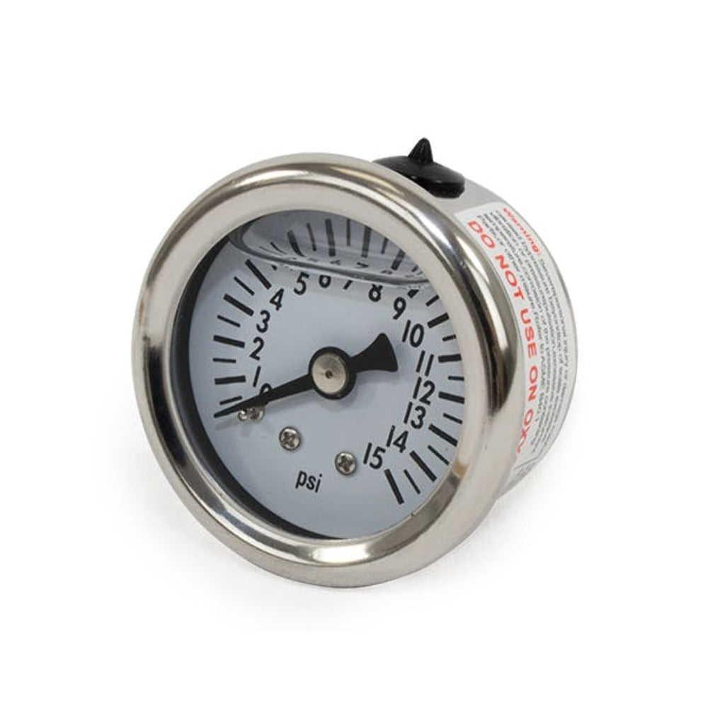 Top Street Performance JM1018 0-100 PSI Liquid Filled Fuel Pressure Gauge, 1/8 NPT, 1.5 inch Diameter
