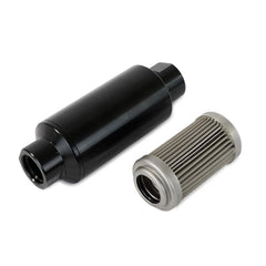 Top Street Performance JM1023BK Aluminum Inline Fuel Filter With 100 Micron Element, ORB-10, Black