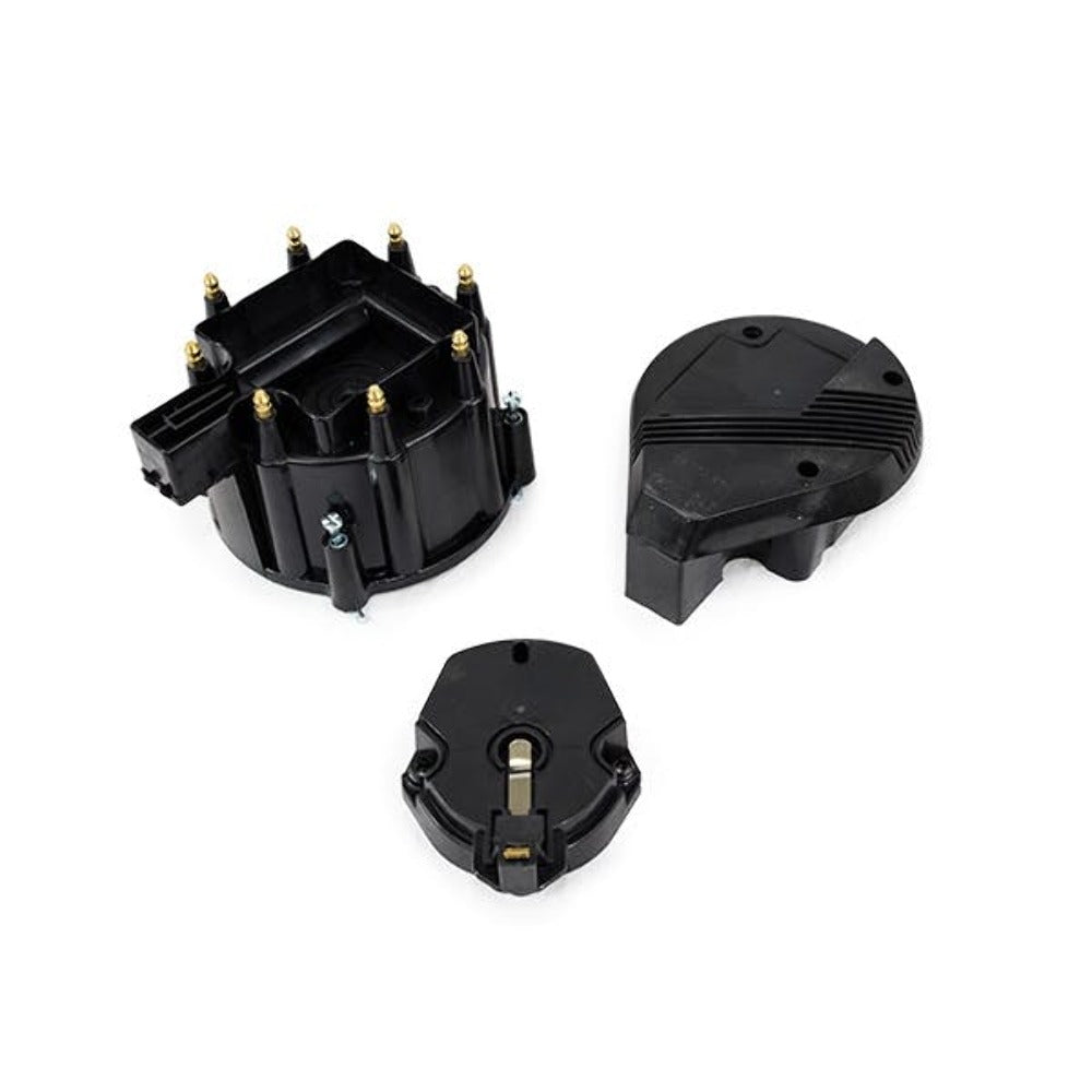 Top Street Performance JM6950BK HEI Distributor Cap and Rotor Kit Super Cap, Coil Cover, Rotor, Black
