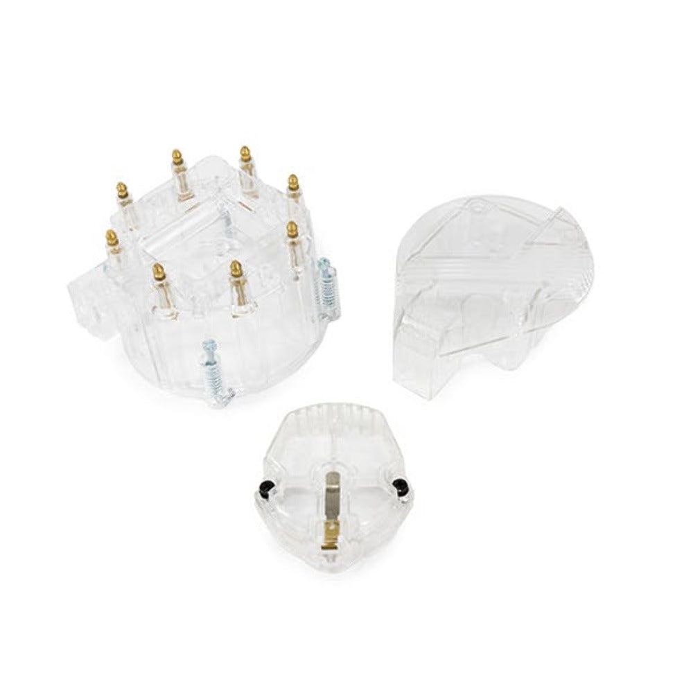 Top Street Performance JM6950CL HEI Distributor Cap and Rotor Kit Super Cap, Coil Cover, Rotor, Clear