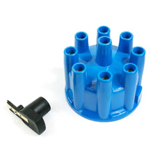 Top Street Performance JM6972BL Pro Billet Ready To Run Distributor Cap and Rotor Kit Blue
