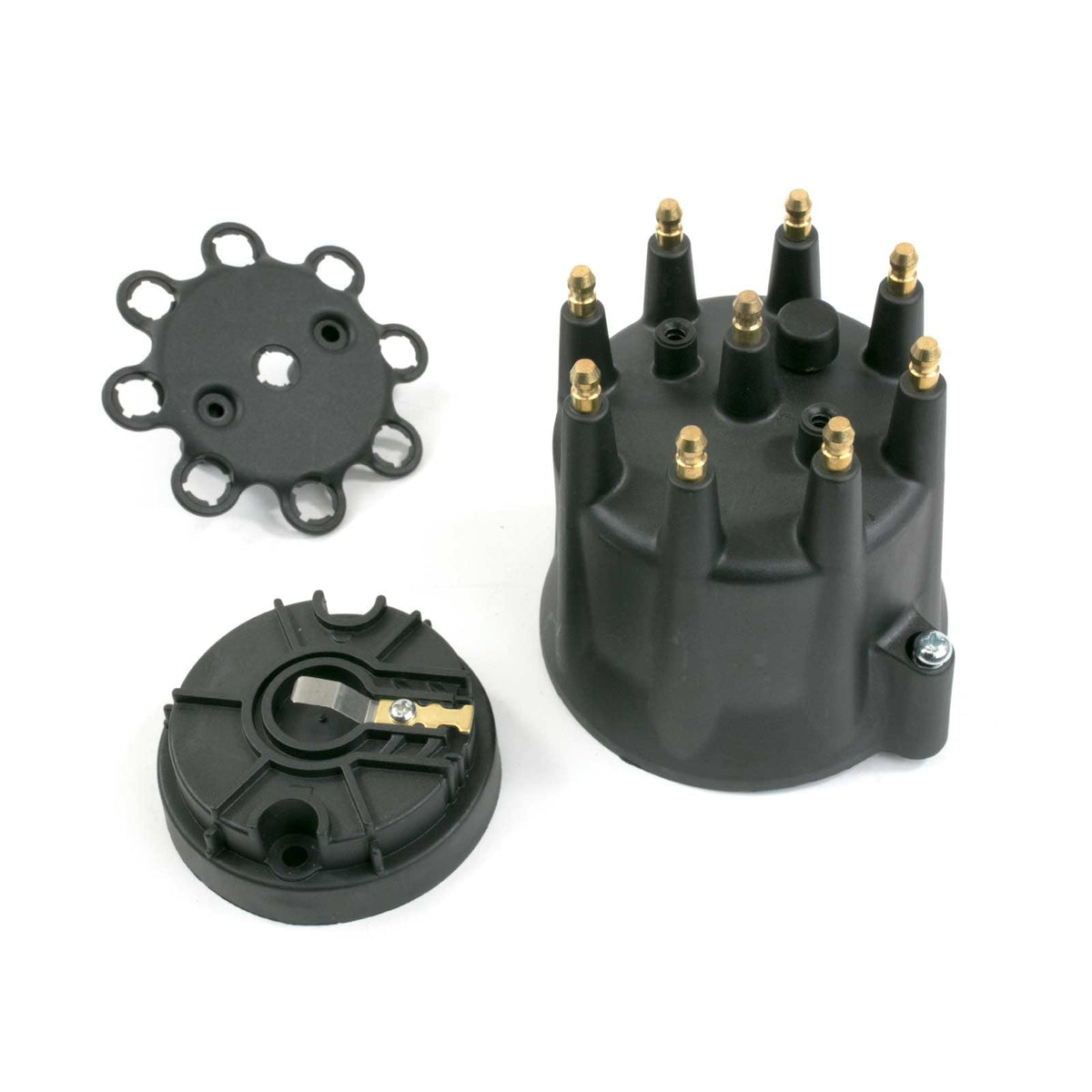 Top Street Performance JM6973BK Pro Series Pro Billet Ready To Run Distributor Cap and Rotor Kit Black