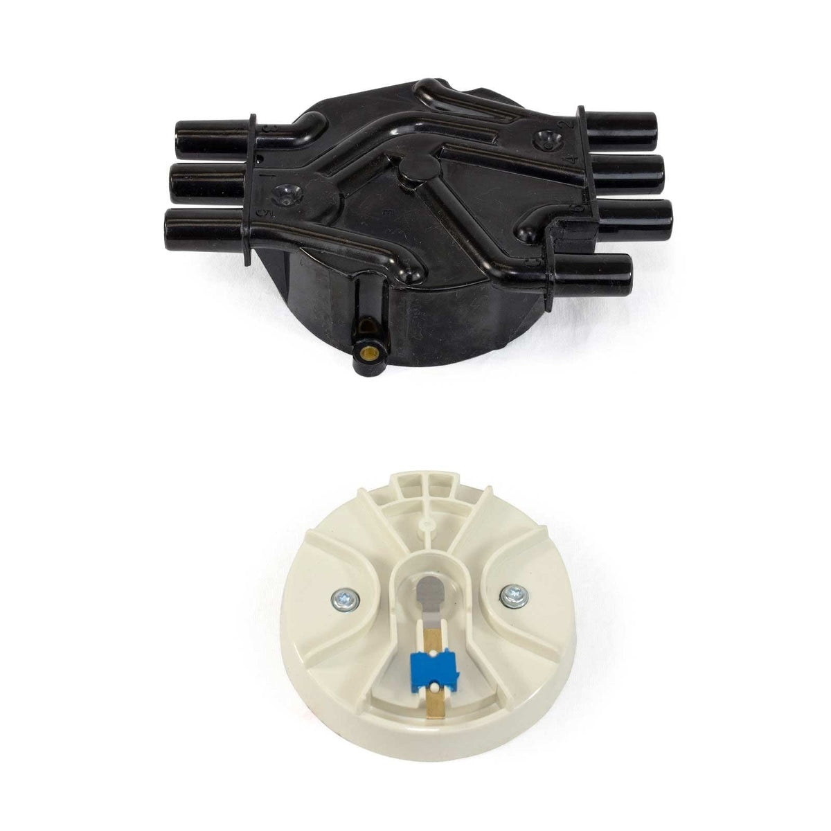 Top Street Performance JM6985BK GM Vortec Distributor Cap and Rotor Kit Black