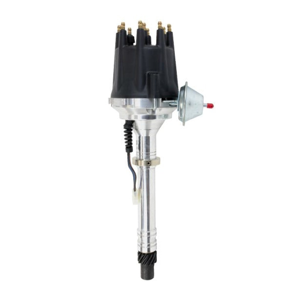 Top Street Performance JM7601-1BK Pro Series Pro-Billet Distributor Red Cap with Vacuum Advance