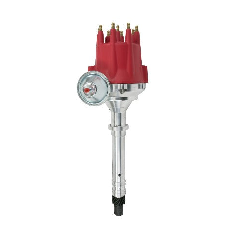 Top Street Performance JM7701-2R Pro Series Ready to Run Distributor Black Cap with Fixed Collar, Red Cap