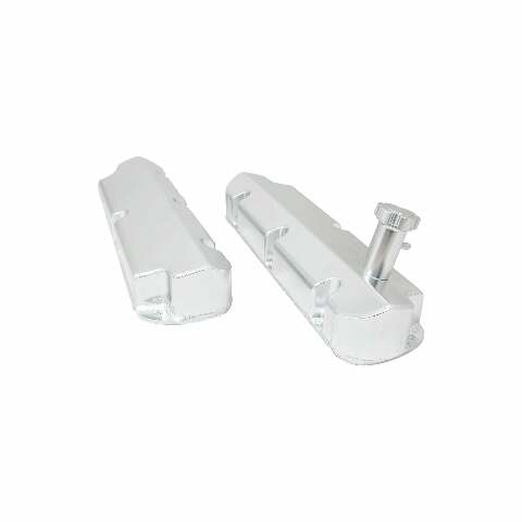 Top Street Performance JM8041-8P Aluminum Tall Fabricated Tapered Valve Cover Short Bolt w/Hole, Polished