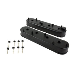 Top Street Performance JM8081-6BK Aluminum Fabricated Valve Cover w/ Coil Mounts, Sandblasted Black