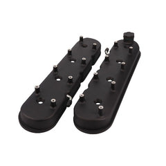 Top Street Performance JM8082-1BK LS Cast Aluminum Valve Covers with Billet Oil Fill Cap and Coil Mounts, Black