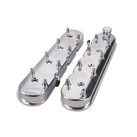 Top Street Performance JM8082-1P GM LS Tall Cast Aluminum Valve Cover With Coil Mounting Posts, Polished