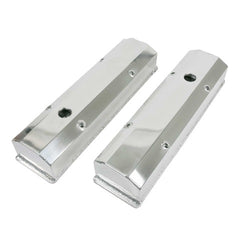 Top Street Performance JM8091-7P Aluminum Tall Fabricated Valve Cover Long Bolt, w/ Breather Hole, Polished