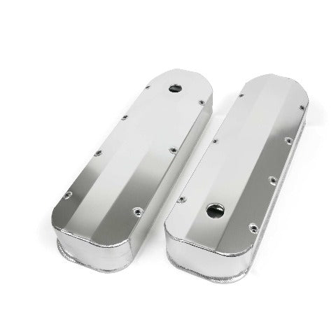 Top Street Performance JM8092-7CA Aluminum Tall Fabricated Valve Cover Long Bolt, w/ Breather Hole, Clear Anodized