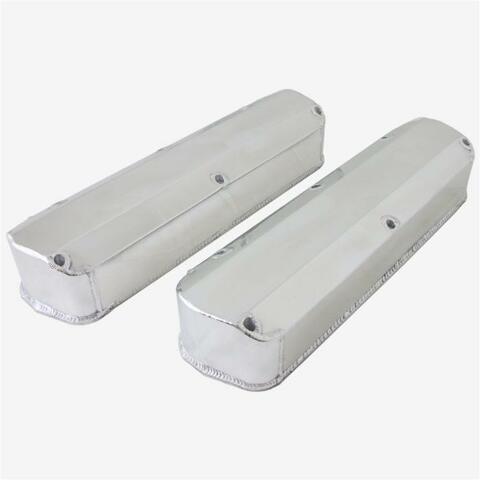 Top Street Performance JM8093-2CA Aluminum Tall Fabricated Valve Cover Long Bolt, w/o Breather Hole, Clear Anodize