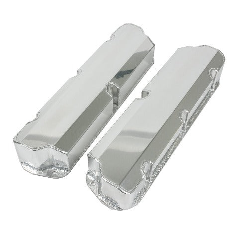 Top Street Performance JM8093-3CA Alum Tall Fabricated Valve Cover Short Bolt, w/o Breather Hole, Clear Anodized