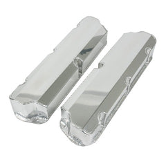 Top Street Performance JM8093-3CA Alum Tall Fabricated Valve Cover Short Bolt, w/o Breather Hole, Clear Anodized