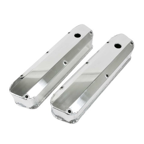 Top Street Performance JM8093-7P Aluminum Tall Fabricated Valve Cover Long Bolt, w/ Breather Hole, Polished