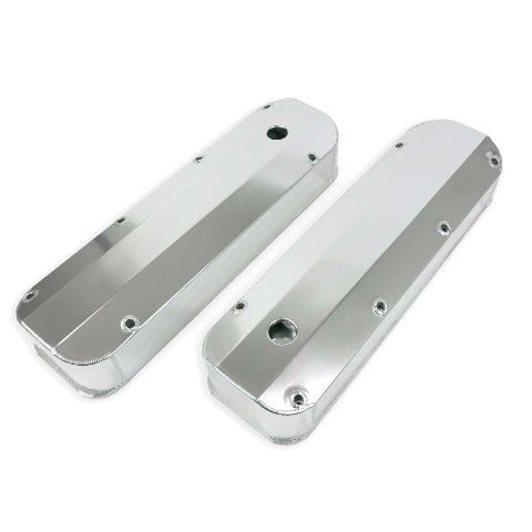 Top Street Performance JM8094-7CA Aluminum Tall Fabricated Valve Cover Long Bolt, w/ Breather Hole, Clear Anodized