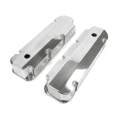 Top Street Performance JM8094-8P Aluminum Tall Fabricated Valve Cover Short Bolt, w/ Breather Hole, Polished