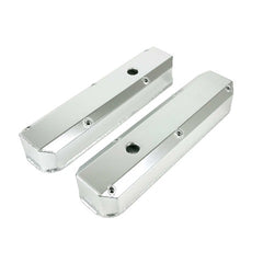 Top Street Performance JM8096-7CA Aluminum Tall Fabricated Valve Cover Long Bolt, w/ Breather Hole, Clear Anodized