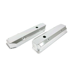 Top Street Performance JM8097-7CA Aluminum Tall Fabricated Valve Cover Long Bolt, w/ Breather Hole, Clear Anodized