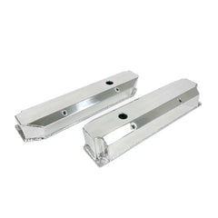 Top Street Performance JM8097-7P Aluminum Tall Fabricated Valve Cover Long Bolt, w/ Breather Hole, Polished